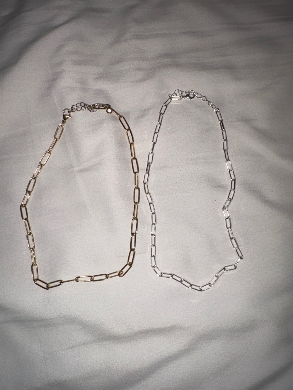 Gold and Silver Paperclip Chain Necklaces - Women Jewelry
